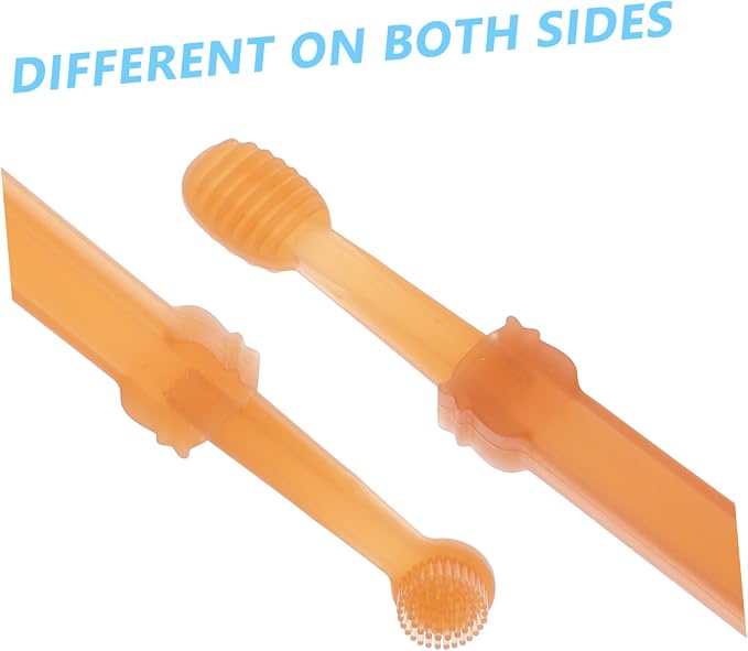 VICASKY Silicone Pet Toothbrush Double Headed Soft Bristles for Dogs and Cats Gentle Oral Cleaning Tool for Canine Plaque Removal and Fresh Breath Handheld Puppy Teeth Brushing Kit