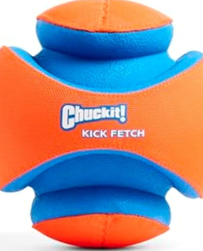 Chuckit! Kick Fetch Ball Dog Toy, Large, 8in, for Large Dogs, Floats | Floats in Water for Interactive Play and Fetch with Large Dogs; Durable Construction Withstands Rugged Outdoor Use