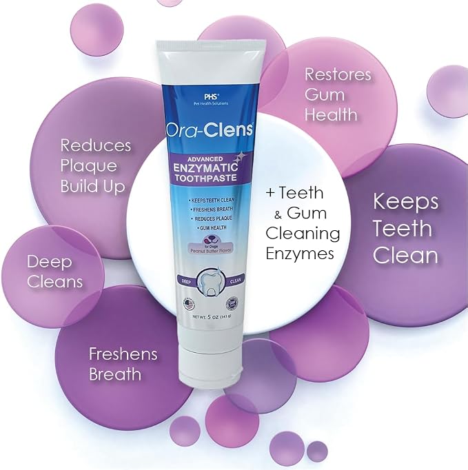 Advanced Enzymatic Toothpaste for Dogs, Peanut Butter Flavor Dog Toothpaste, Helps Clean Teeth & Freshen Breath, Supports Oral Hygiene, Dog Dental Care Toothpaste Gel, 5 oz