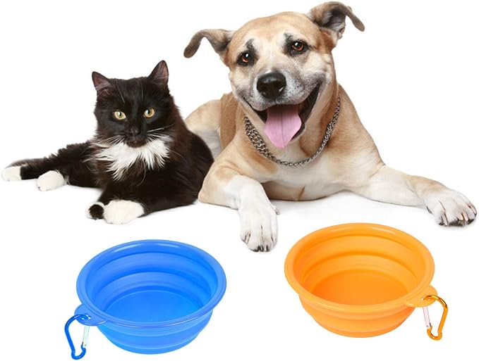 PROLOSO 9 Pcs Collapsible Dog Bowl with Carabiner