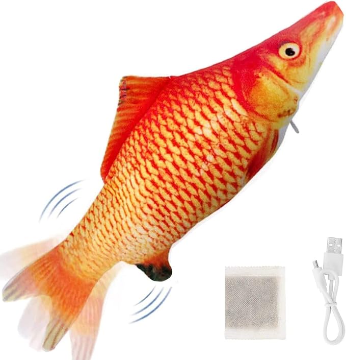 Tocirelo Cat Toys for Bored Indoor Adult Cats - Interactive Cat Toy Catnip | Catnip Kicker Toy for for Indoor Cats，Moving Kitten Kicker Self Play, 11" Electric Flopping Fish for Boredom Kitty Exercise