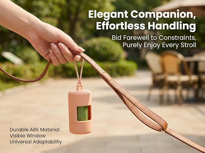QMEAKMONY Dog Poop Bag Holder for Leashes Compact and Lightweight Poop Bag Dispenser Dog Waste Holder Easy Replacement and Cleaning (Pink)