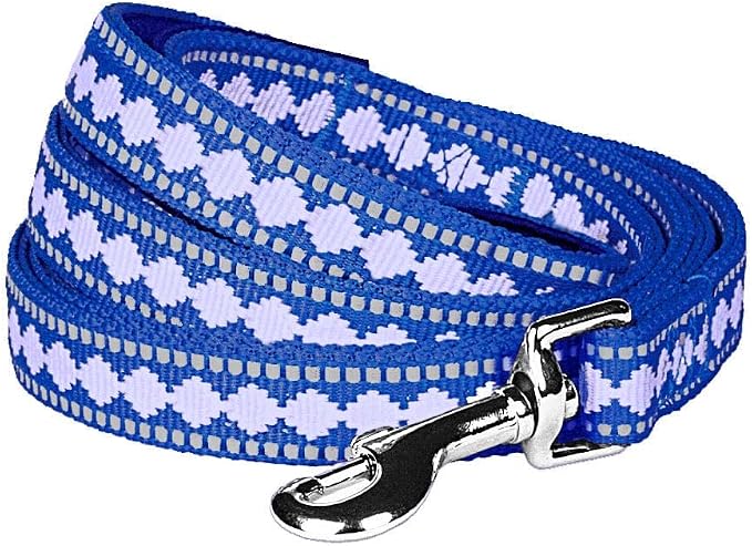 Blueberry Pet 3M Reflective Jacquard Dog Leash with Soft & Comfortable Handle, 5 ft x 5/8", Palace Blue, Small, Leashes for Dogs