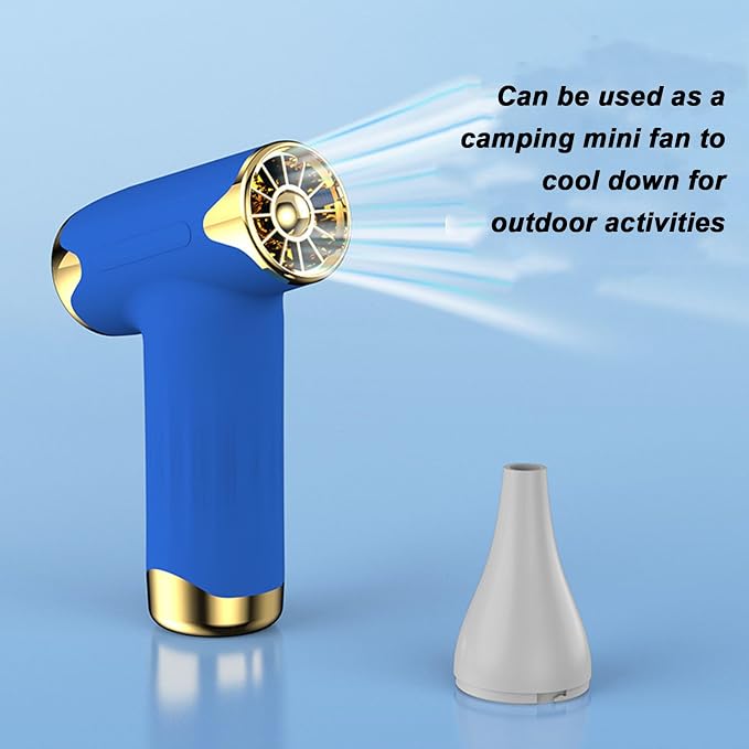 Tbest Pet Hair Dryer, High Speed 4 Levels Wind Bladeless 60W Electric Hair Dryer Handheld Dust Blower for Cats Dogs (Blue