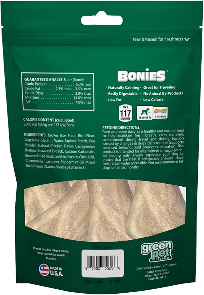 Bonies Natural Calming Formula Medium-Sized Single Bone, Chamomile, Chicken, Medium