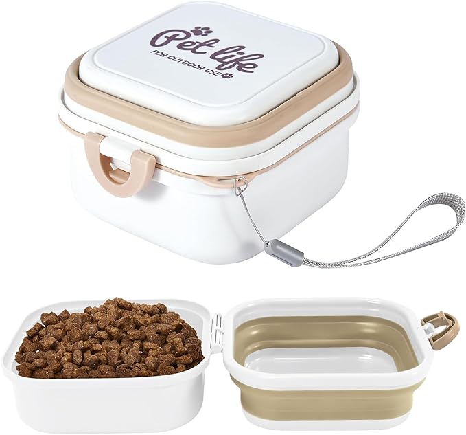 Collapsible Dog Bowls, Travel Double Bowl, Large/100oz