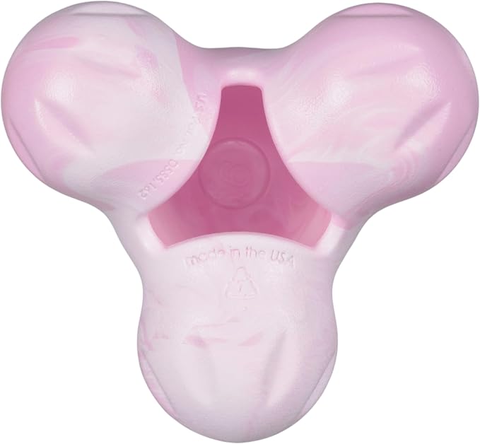 WEST PAW Zogoflex Tux Treat Dispensing Puppy Chew Toy – Interactive Chewing Toy for Puppies – Puppy Games for Aggressive Chewers, Fetch, Catch – Holds Kibble, Treats, Small 4", Bubblegum Swirl
