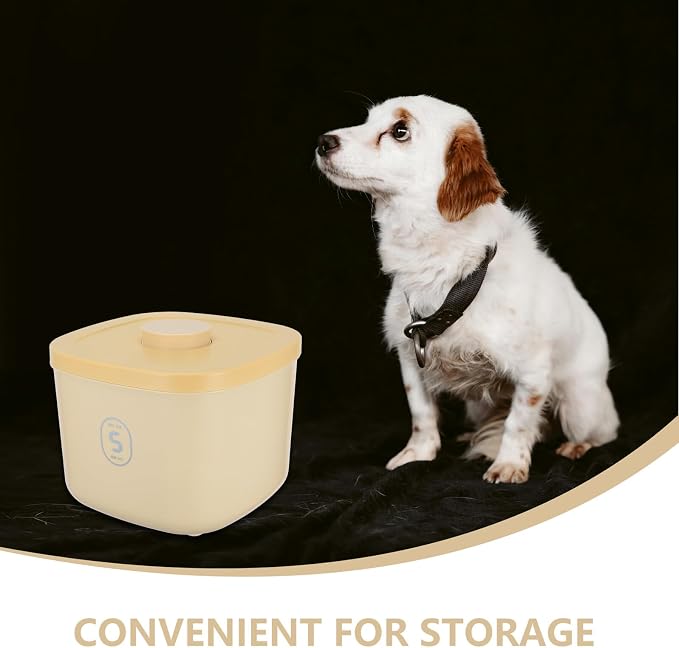 LALAFINA Vacuum Sealed Small Pet Food Storage Container, Small, Yellow
