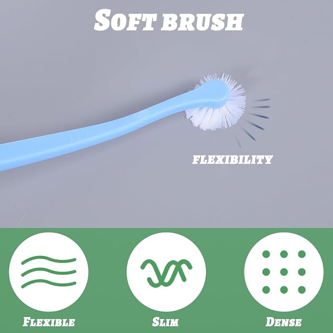 6PCS Small Dog & Cat Toothbrush, Mini Head Soft Dog Cat Tooth Brush Pet Toothbrush Puppy Tooth Brushing Kit, Mini Head Soft Brush for Dogs Tooths Cleaner Care for Small to Large Dogs Cats Portable