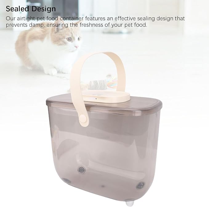 Diydeg 13L Vacuum Dog Cat Food Storage Container, Rechargeable Airtight Sealed Dry Pet Food Bucket, Vacuum Sealed Storage Bin with Scoop Dampproof Retain Freshness for Dog Cat