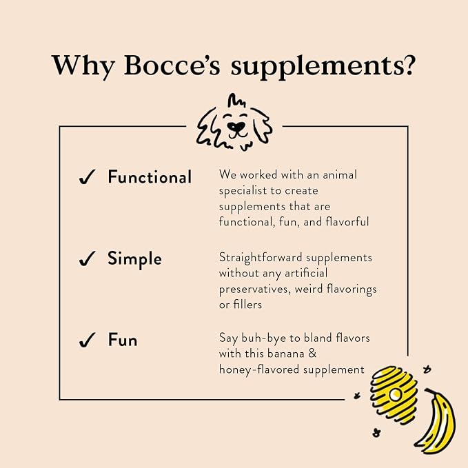 Bocce's Bakery Calming Supplement Chews, Chamomile, L-Theanine, 60-Pack, 60 ct