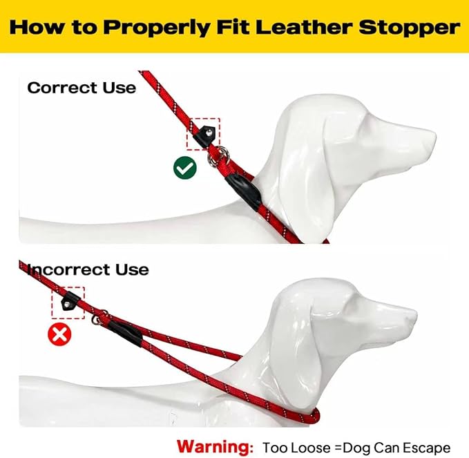 Fida Durable Slip Lead Bulk Pack of 5, Heavy Duty 1/2" x 6 FT Comfortable Strong Rope Slip Lead for Large, Medium & Small Dogs No Pulling Pet Training Leash with Highly Reflective Red