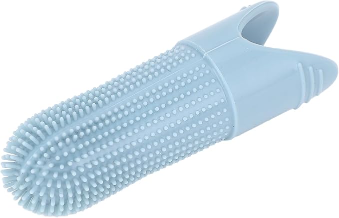 TOPINCN Silicone Dog Finger Toothbrush 360 Degree Food Grade for Dogs Cats Care with Flexible Design for Oral Clean (Blue)