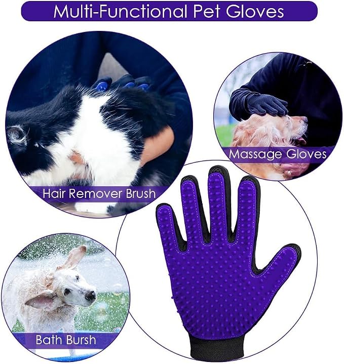 DELOMO Pet Hair Remover Glove, 1-Pack, Purple