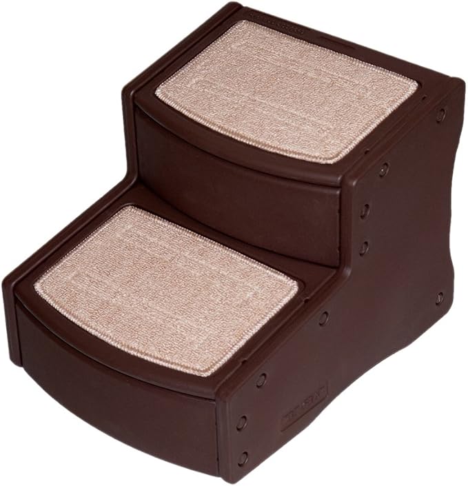 Pet Gear Easy Step II Pet Stairs, 2 Step for Cats/Dogs up to 75-pounds, Portable, Removable Washable Carpet Tread, No Tools Required, Available in 4 Colors