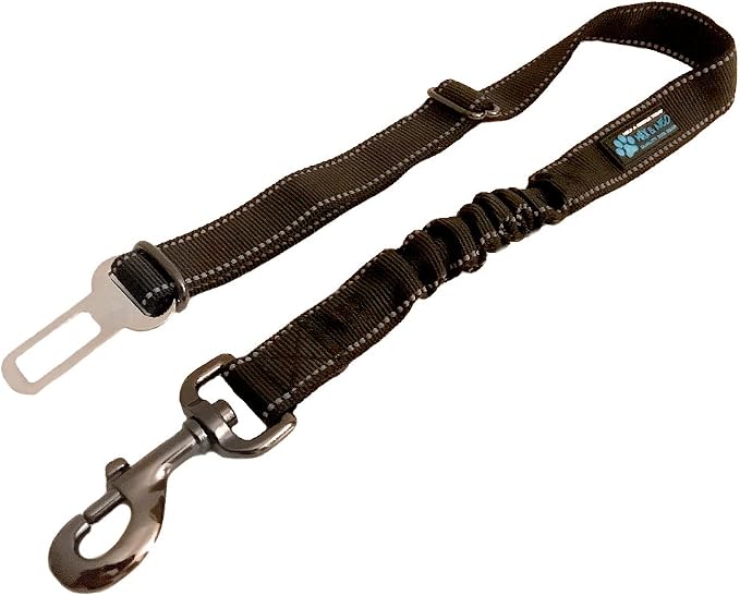 Max and Neo Dog Vehicle Seat Belt Bungee Harness - Car Leash, Donate to Rescue for Every Sale (Black)