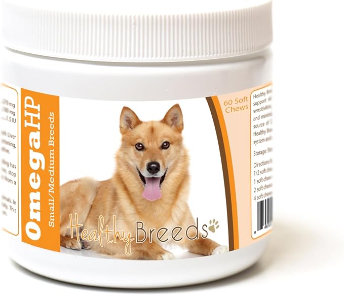 Healthy Breeds Finnish Spitz Omega HP Fatty Acid Skin and Coat Support Soft Chews 60 Count