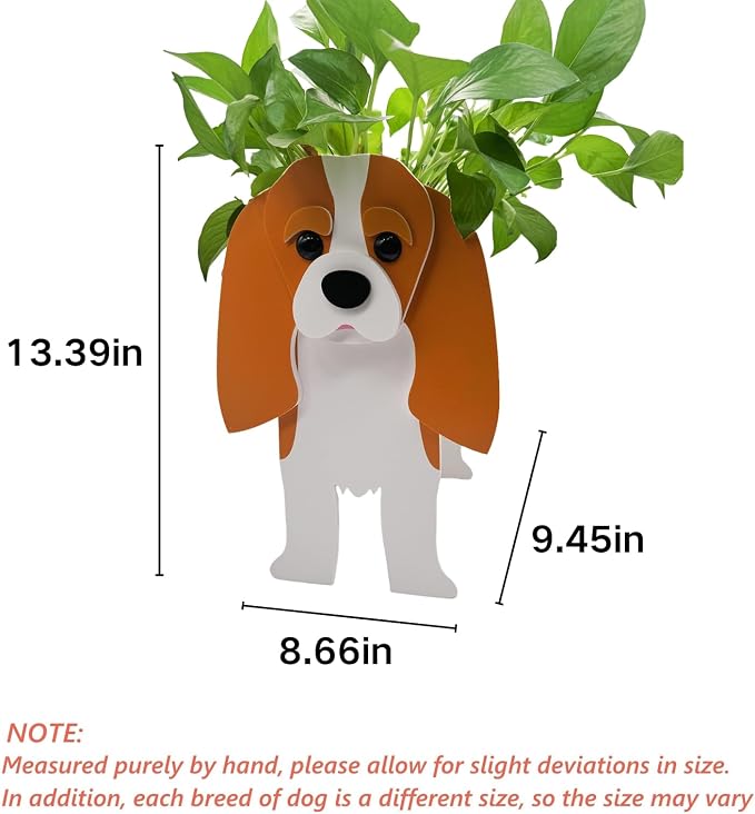 Brown King Cavalier Dog Planter Pots, Animal Shaped Flower Pot