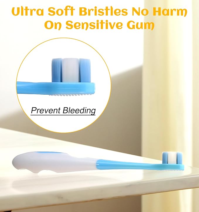 2 Pcs Dog Toothbrush, Ultra Soft Cat Toothbrush for Cats & Small Dogs, Mini Head for Puppy & Kitten, Gentle Dental Cleaning, Blue