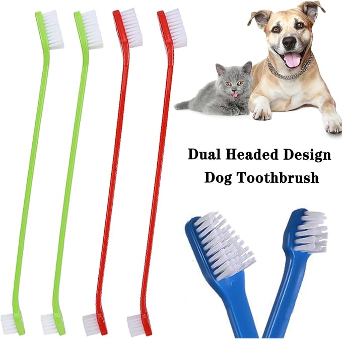 YMCCOOL Dog Toothbrush Set of 8 – Dual Headed Dental Hygiene Brushes for Small to Large Dogs, Easy Teeth Cleaning & Dental Care,Dog Tooth Brushes for Small to Large Dogs, Cats, and Most Pets