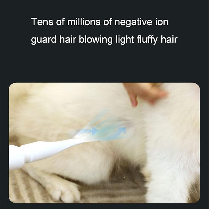 Pet Hair Dryer, Quiet Noise Reduction Design, Three Air Nozzle Multi-Function Blowing and Suction, Negative Ion Hair Protection Technology