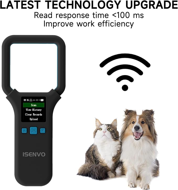 Pet Microchip Scanner, Rechargeable Bluetooth Pet Chip Scanner(190E) | Support EMID FDX-B (ISO11784/11785) 134.2kHz 15 Digits Pet Chip, RFID Microchip Scanner for Animal/Pets/Pigs/Dogs/Cats