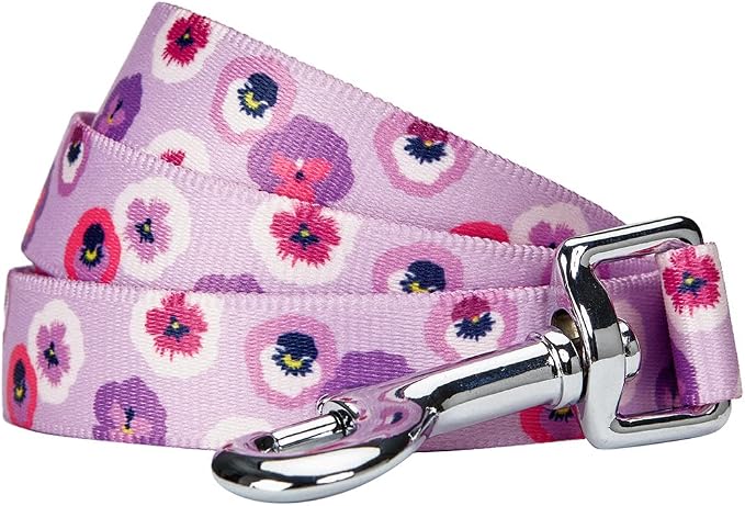 Blueberry Pet Essentials Spring Scent Inspired Garden Floral Dog Leash in Light Purple, 4 ft x 1", Large, Leashes for Dogs
