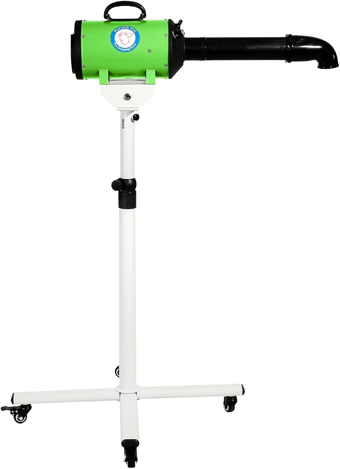 Flying Pig High Velocity Dog Pet Stand Grooming Dryer w/Variable Air Speed & Heat (Green)