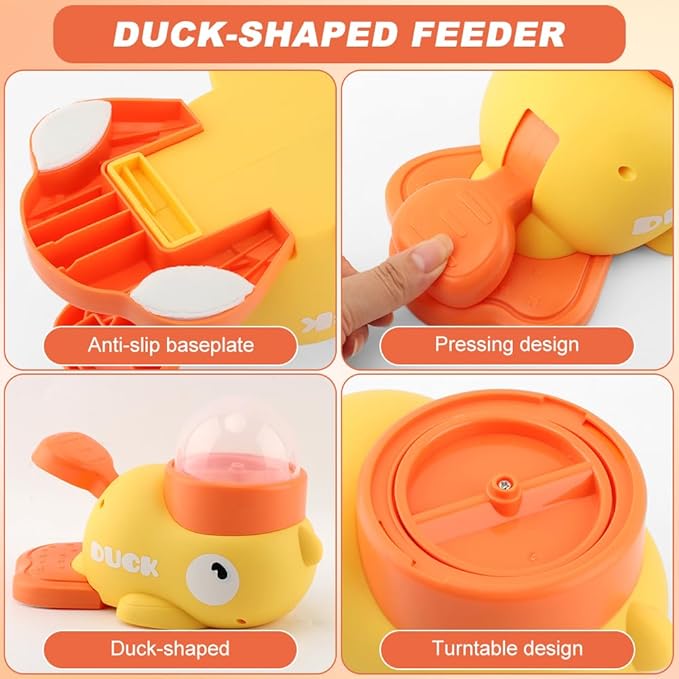 Interactive Treat Dispenser Toy for Dogs & Cats Duck-Shaped - Slow Feeder Food Puzzle with Adjustable Dispenser, IQ Training & Exercise Toy for Small/Medium Pets