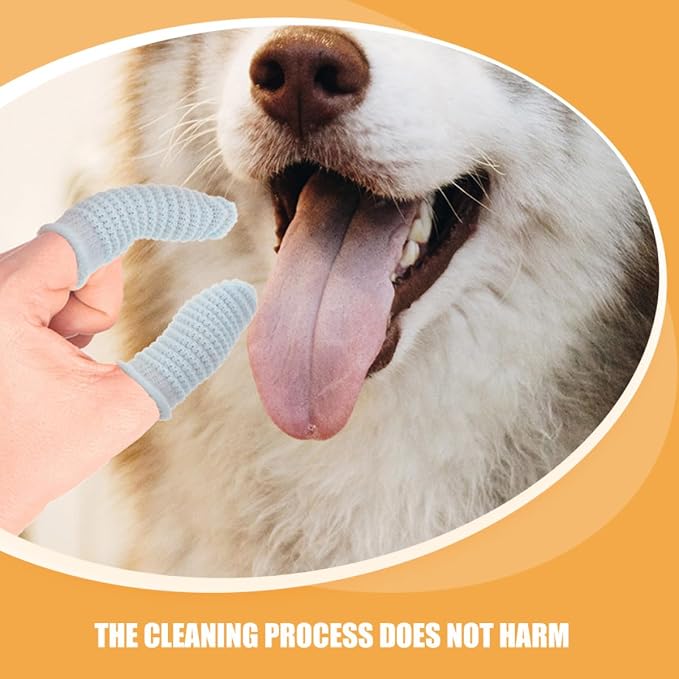 Alipis 12pcs Dog Finger Toothbrushes for Large Dogs Soft Polyester Material Washable Dental Care Brushes in Yellow and Sky Blue Suitable for Puppy Teeth Cleaning