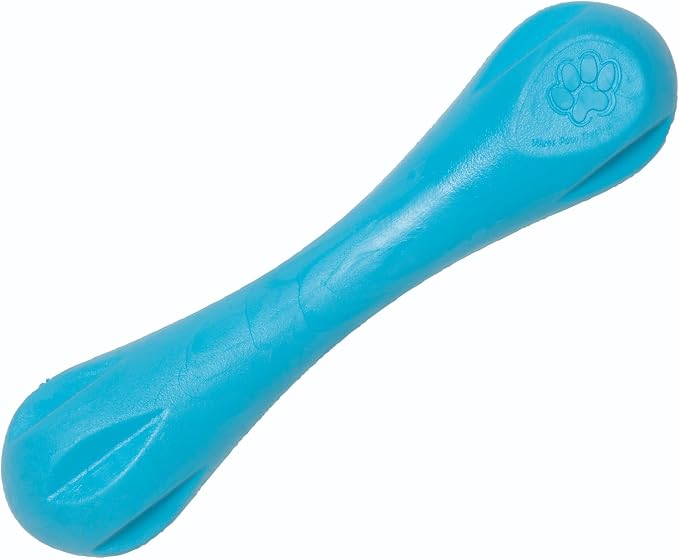 WEST PAW Zogoflex Hurley Dog Bone Chew Toy – Floatable Pet Toys for Aggressive Chewers, Catch, Fetch – Bright-Colored Bones for Dogs – Recyclable, Dishwasher-Safe, Non-Toxic, Large, Aqua