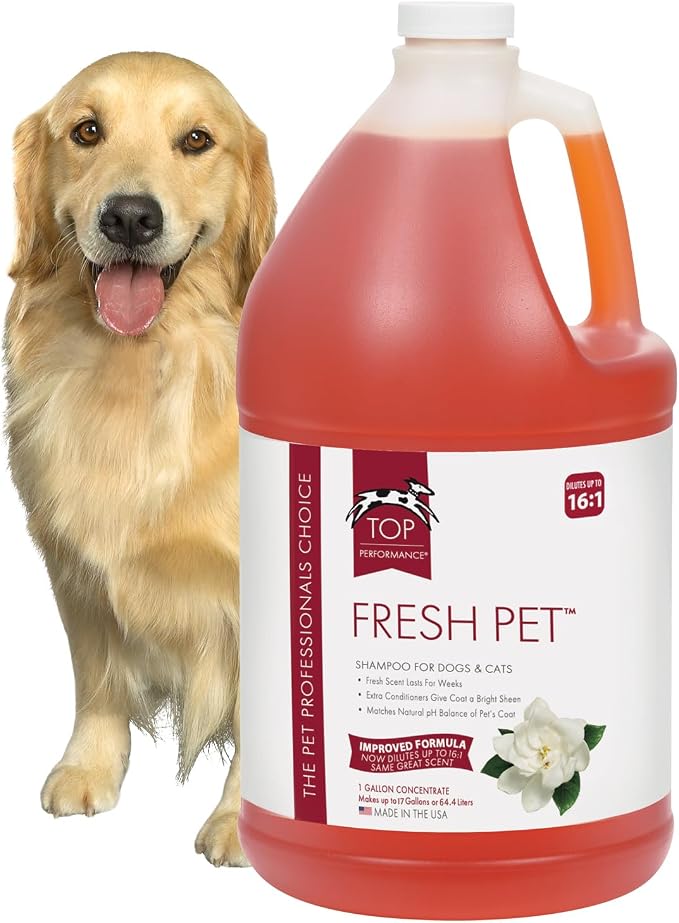Top Performance Fresh Pet Shampoo, 1-Gallon,Black