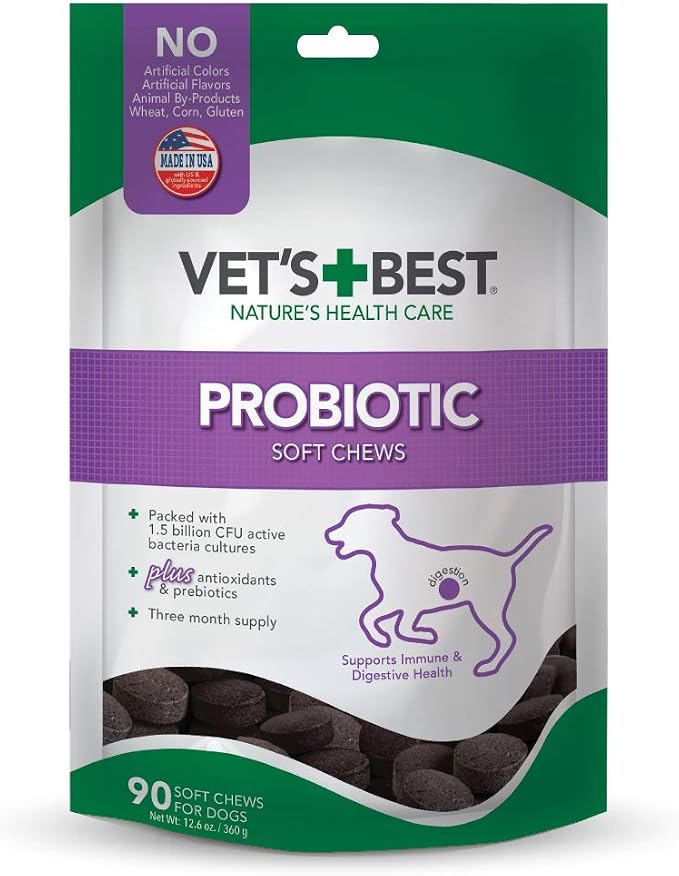 Vet's Best Probiotic Soft Chews for Dogs, Digestive Aid, 90 Day Supply