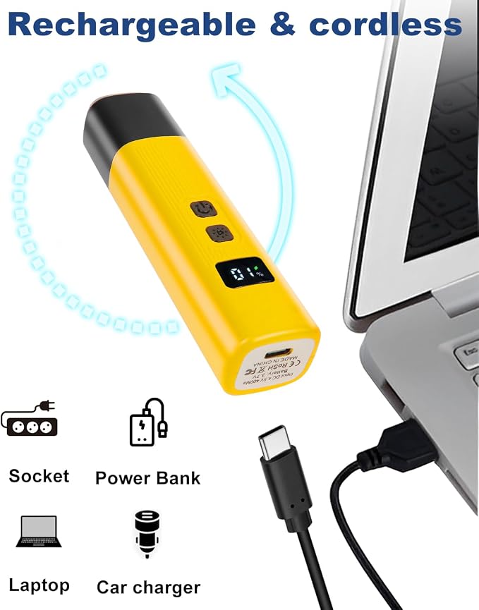Electric Dog & Cat Nail Grinder with 2 LED Lights, Yellow