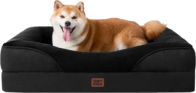 EHEYCIGA Orthopedic Memory Foam Dog Bed - Large 36x27in, Black