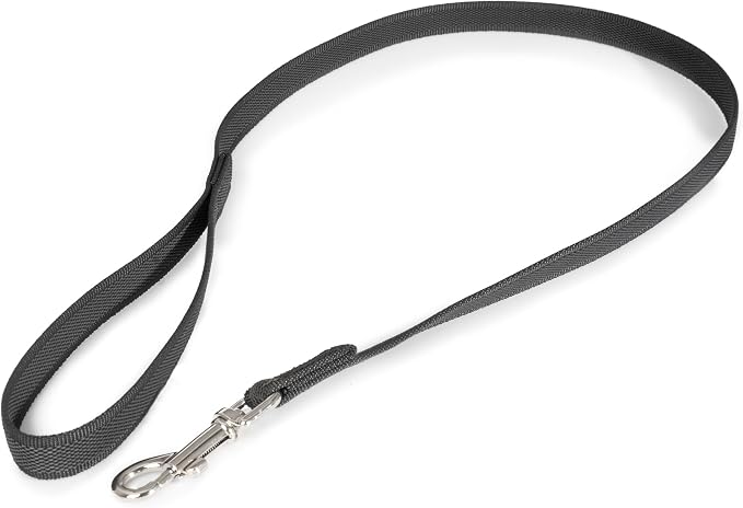 Color & Gray Super-Grip Leash with Handle, 0.79 in x 3.3 ft, Black-Gray