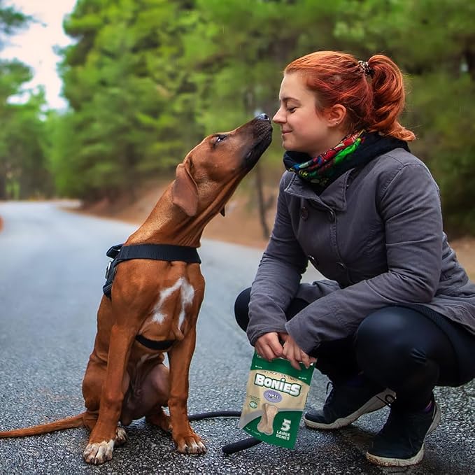 Green Pet Organics BONIES Natural Calming Formula Dog Treats - Contains Chamomile & Lavender, Help Anxiety, Excessive Barking & Trembling, Chicken Flavor, Large, 5 Bones