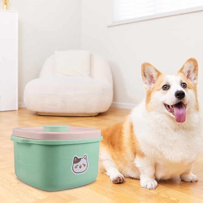 Uonlytech Pet Food Storage Bucket Airtight 5l Plastic Vacuum Seal Moisture Proof Dustproof Container for Dog Cat Food Indoor Outdoor Use