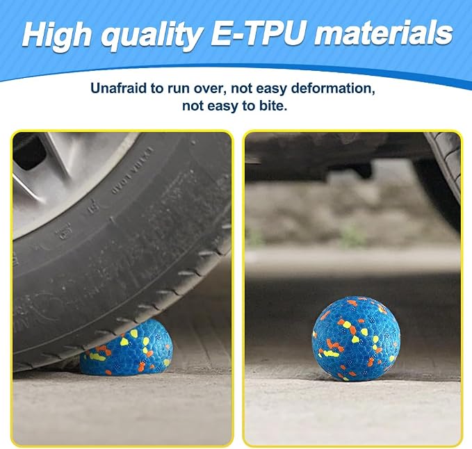 Mankoda Dog Balls, Indestructible Floating Tennis Balls, 3in, 8-Pack