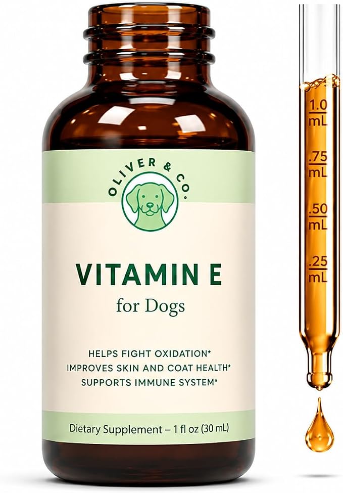Vitamin E for Dogs - Vitamin E Oil for Dogs - Supports Healthy Skin, Coat, Joints - Supports a Healthy Immune System, Kidney Function - Dog Immune Support - 1 fl oz