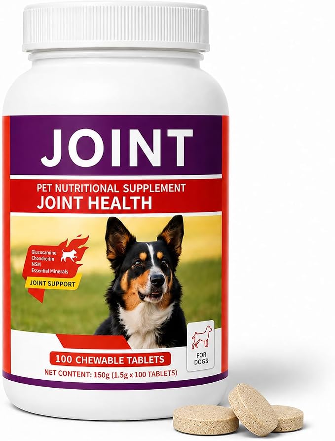 Dog Hip & Joint Supplement with Glucosamine, Chondroitin & MSM, 100 Count
