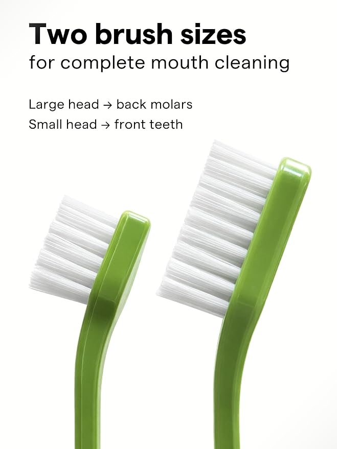 Pet Toothbrush Set of 6 for Dogs & Cats - Dual-Head Dog Toothbrush with Soft Nylon Bristles - Long Handle for Daily Dental Care - Home Use Toothbrush Pack for Small to Large Breed Pets - eBook + App