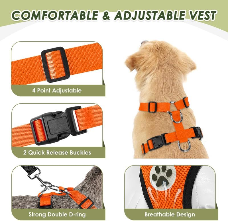 SlowTon Dog Car Seat Belt Harness - OR, XXS