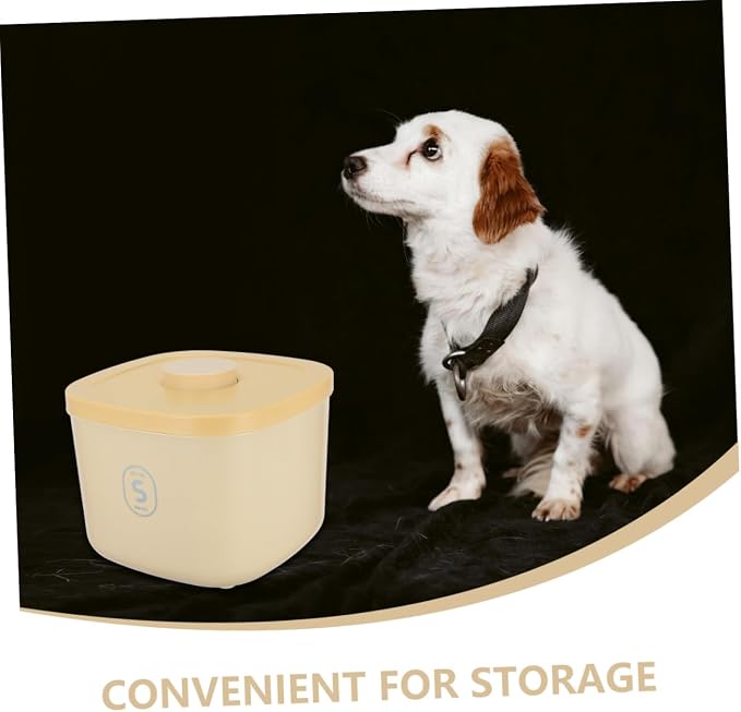 Large Capacity Airtight Pet Food Storage Container Vacuum-sealed Cat Dog Food Bin Plastic Keeps, Large, Yellow