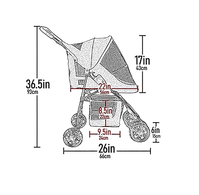 Pet Gear No-Zip Happy Trails Lite Pet Stroller - Classic Grey-Zippered