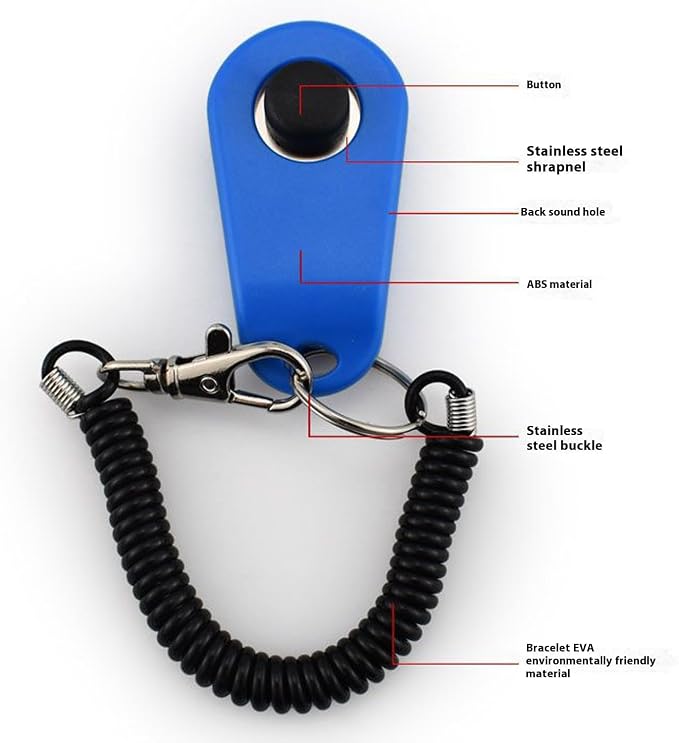 URBEST Pet Training Clicker with Wrist Strap, 4 Pcs, Webbing