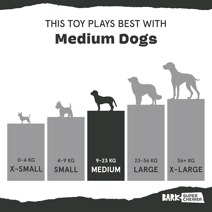 BARK Wild Borris Super Chewer Dog Toy Small | Rip & Reveal Natural Rubber Toy with Treat-Dispensing Core & Wacky Wobble