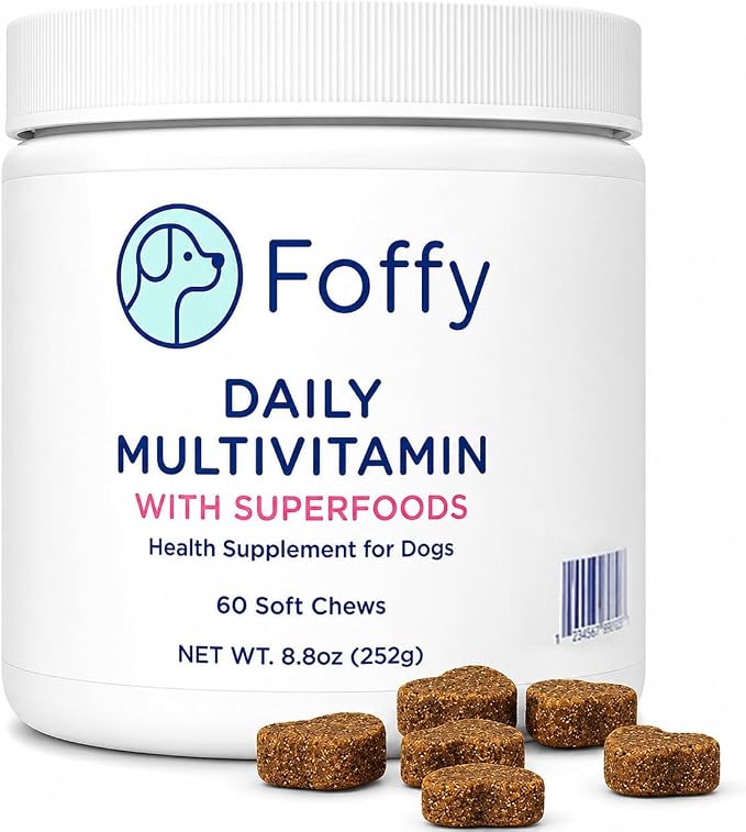 Foffy Daily Dog Multivitamin Soft Chews - Hip & Joint, Skin & Coat - 60 CT
