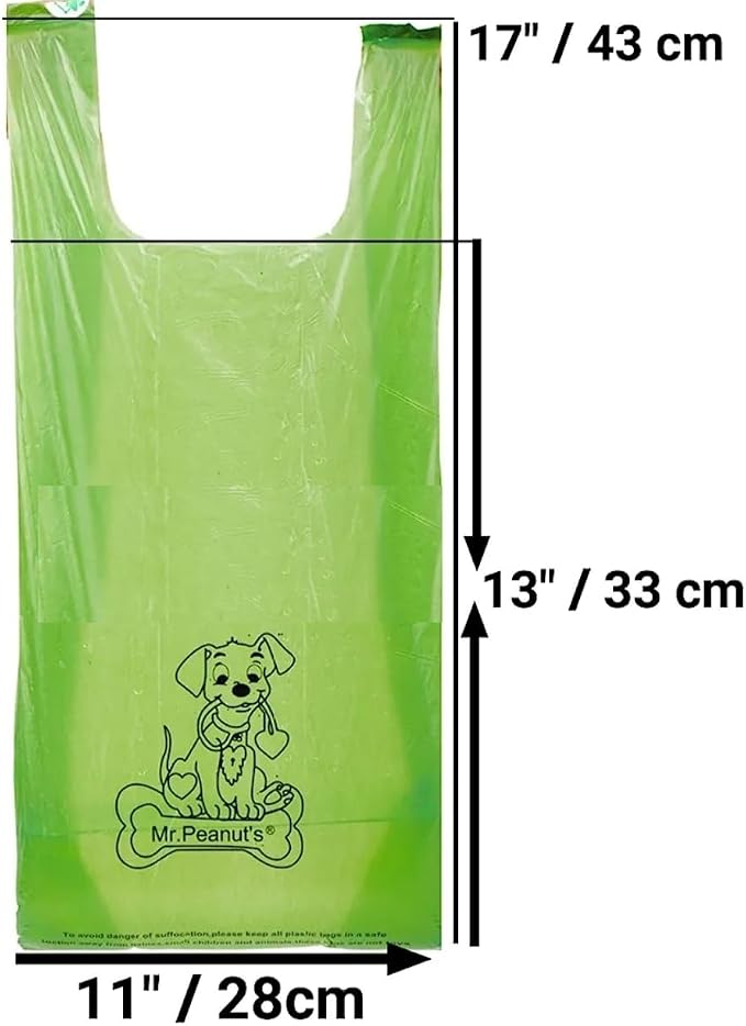 Mr. Peanut's XL Pooper Scooper Sized 13X11" Recycled Waste Poop Bags Made From Plants - 160 Count