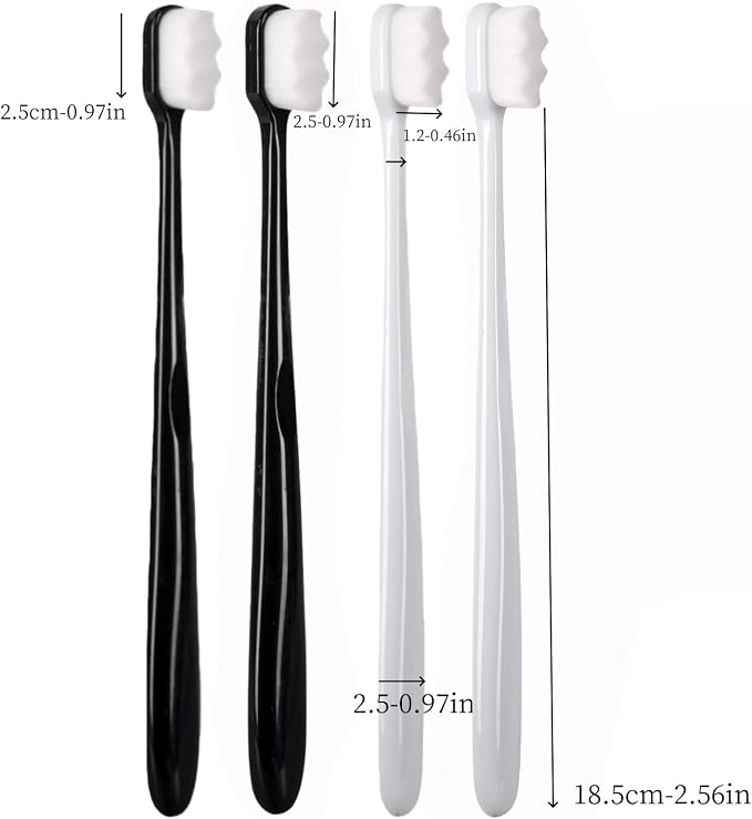 CGO Large Canine Toothbrush 4-piece Set with Ultra-Soft Wavy bristles Design, Gentle Cleaning, Suitable for Large Dogs to Carry During Travel. Includes 4 Individually Packaged toothbrushes